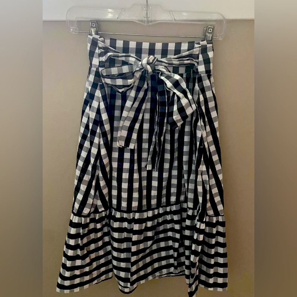 Jcrew Gingham Bow Skirt Size 8